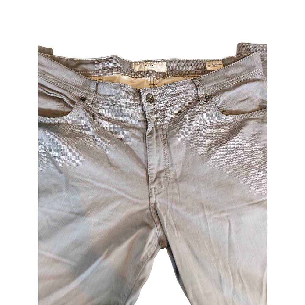 BRAX Cooper Fancy Gray Cotton Pants Regular Fit Size 38x32 Made Ukraine